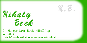 mihaly beck business card